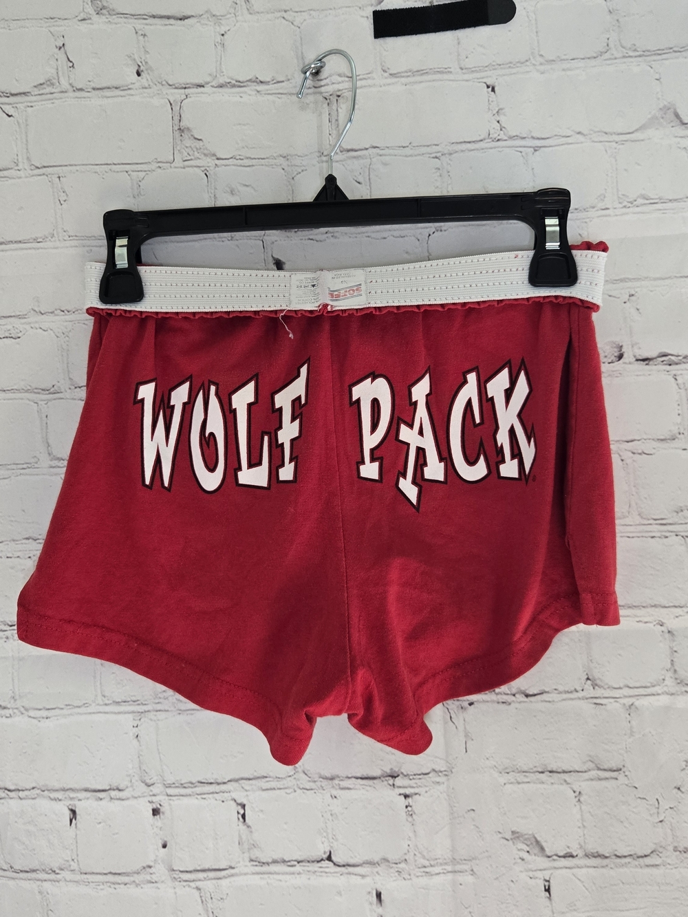 Y2K Soffe Booty Shorts Womens Red 'Wolf Pack' Athletic Micro Mini Low Rise XS